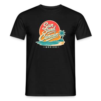 Strandurlaubsgeschenke, Sun Sand Cancun Mexiko - Männer T-Shirt - Schwarz - Vorne - AI Model Male 178 light (178cm)