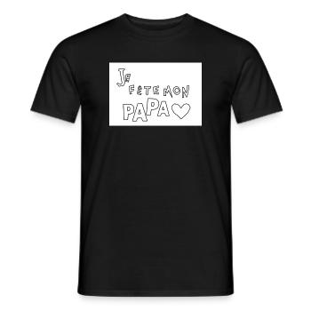 Fête Papa Dessin Ludique - T-shirt homme - noir - Devant - AI Model Male 178 light (178cm)