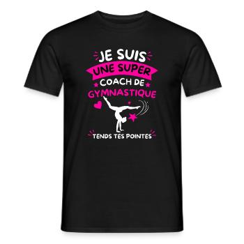 Super Coach Gymnastique Tends Tes Pointes - T-shirt homme - noir - Devant - AI Model Male 178 light (178cm)