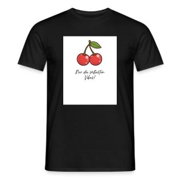 Kirsch-Vibes Süße Momente - Männer T-Shirt - Schwarz - Vorne - AI Model Male 178 light (178cm)