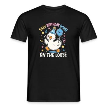 Crazy Birthday Goose - Men's T-Shirt - black - Front - AI Model Male 178 light (178cm)