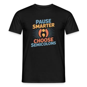 Point-virgule Prévention du suicide Pause Smarter Semi - T-shirt homme - noir - Devant - AI Model Male 178 light (178cm)