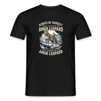 Amur leopard: Courage to identity - Men's T-Shirt - black - Front - AI Model Male 178 light (178cm)