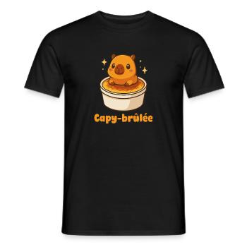 Capy-brulee Capybara Crème Brûlée Kawaii Niedlich - Männer T-Shirt - Schwarz - Vorne - AI Model Male 178 light (178cm)