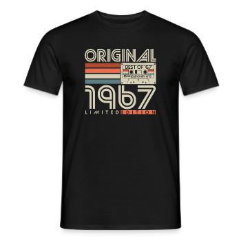 Cadeau rétro original d’anniversaire vintage de 1967 - T-shirt homme - noir - Devant - AI Model Male 178 light (178cm)