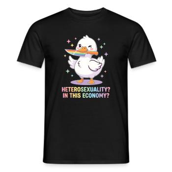 Pride Month LGBTQ – Heterosexualität in diesem Econom - Männer T-Shirt - Schwarz - Vorne - AI Model Male 178 light (178cm)