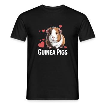 Guinea Pigs Guinea Pig Love Hearts For - Men's T-Shirt - black - Front - AI Model Male 178 light (178cm)
