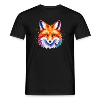 Fuchs Design – Polygon Fox Motiv für Tierliebhaber - Männer T-Shirt - Schwarz - Vorne - AI Model Male 178 light (178cm)