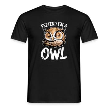Eulen Sprüche Eule Lustiges Eulen Geschenk - Männer T-Shirt - Schwarz - Vorne - AI Model Male 178 light (178cm)