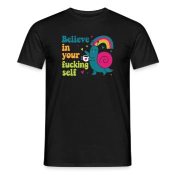 Glaub an Dich Selbst Schnecke Spaß Humor Lustig - Männer T-Shirt - Schwarz - Vorne - AI Model Male 178 light (178cm)
