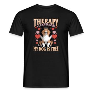 Shetland Sheepdog Sheltie Dog Breed - Men's T-Shirt - black - Front - AI Model Male 178 light (178cm)