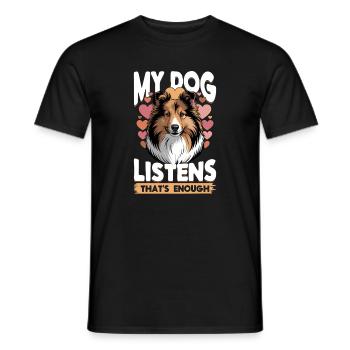 Shetland Sheepdog Sheltie Dog Breed - Men's T-Shirt - black - Front - AI Model Male 178 light (178cm)
