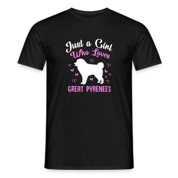 Chien des Pyrénées - T-shirt homme - noir - Devant - AI Model Male 178 light (178cm)