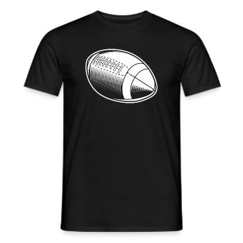 American Football Ball - Männer T-Shirt - Schwarz - Vorne - AI Model Male 178 light (178cm)