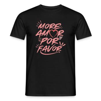 Mehr Amor Por Favor Love Heart Design Pink - Männer T-Shirt - Schwarz - Vorne - AI Model Male 178 light (178cm)