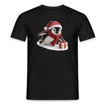 Weihnachts Pinguin - Männer T-Shirt - Schwarz - Vorne - AI Model Male 178 light (178cm)