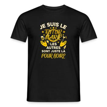 Je Suis Le Futur Marié Humour EVG - T-shirt homme - noir - Devant - AI Model Male 178 light (178cm)