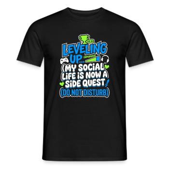 Faire monter de niveau ma vie sociale, joueur - T-shirt homme - noir - Devant - AI Model Male 178 light (178cm)