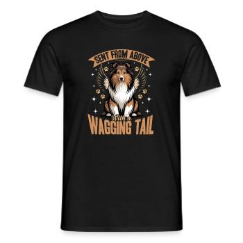Shetland Sheepdog Sheltie Dog Breed - Men's T-Shirt - black - Front - AI Model Male 178 light (178cm)