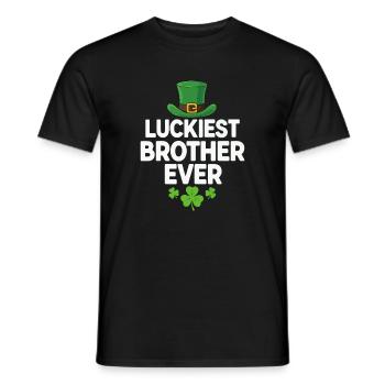 Luckiest Brother Ever Leprechaun - Männer T-Shirt - Schwarz - Vorne - AI Model Male 178 light (178cm)