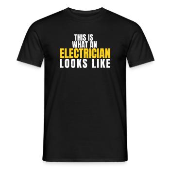 So sieht ein Elektriker aus, lustiges Geschenk - Männer T-Shirt - Schwarz - Vorne - AI Model Male 178 light (178cm)