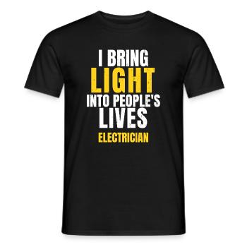 Ich bringe Licht ins Leben der Menschen Elektriker-Geschenk - Männer T-Shirt - Schwarz - Vorne - AI Model Male 178 light (178cm)