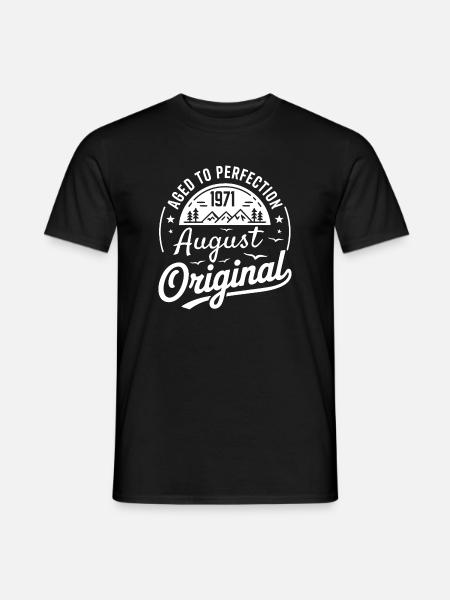 August-Originalabzeichen 1971 - Männer T-Shirt - Schwarz