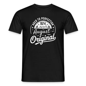 Perfekt gealtertes Abzeichen 1974 - Männer T-Shirt - Schwarz - Vorne - AI Model Male 178 light (178cm)