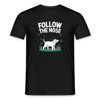 Follow The Nose Dog Nose Work Fun - Men's T-Shirt - black - Front - AI Model Male 178 light (178cm)