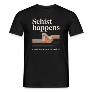 Schist Happens Metamorphic Wave - Men's T-Shirt - black - Front - AI Model Male 178 light (178cm)