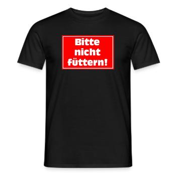 Please do not feed warning signs - Men's T-Shirt - black - Front - AI Model Male 178 light (178cm)