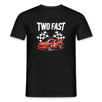 Deux 2 anniversaires Voitures de course rapides Deuxième anniversaire - T-shirt homme - noir - Devant - AI Model Male 178 light (178cm)