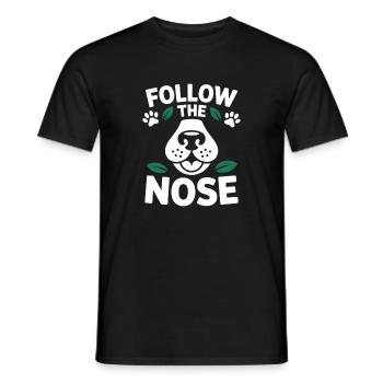 Follow The Nose Dog Nose Work Fun - Men's T-Shirt - black - Front - AI Model Male 178 light (178cm)