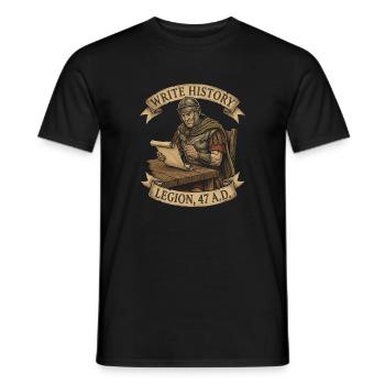 Écrire l’histoire de la Légion romaine 47 ap. J.-C. Rome antique - T-shirt homme - noir - Devant - AI Model Male 178 light (178cm)