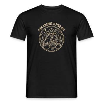 Fish Around and Find Out Funny Bear Fishing Gift - Männer T-Shirt - Schwarz - Vorne - AI Model Male 178 light (178cm)