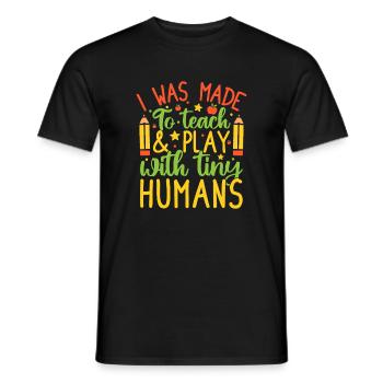 Pre K Teacher Teach & Play Kindergarten Teacher - Men's T-Shirt - black - Front - AI Model Male 178 light (178cm)