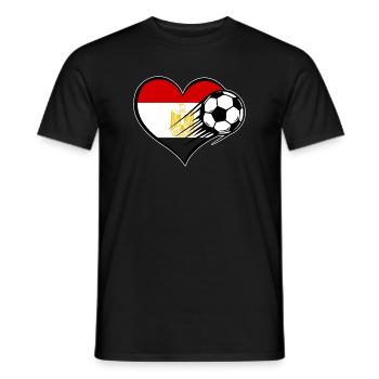 Flag Football d’Égypte avec cœur - T-shirt homme - noir - Devant - AI Model Male 178 light (178cm)