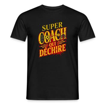 Super Coach Football Qui Déchire - T-shirt homme - noir - Devant - AI Model Male 178 light (178cm)