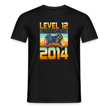 12. Geburtstag Junge Mädchen 2014 Gaming Level 12 - Männer T-Shirt - Schwarz - Vorne - AI Model Male 178 light (178cm)