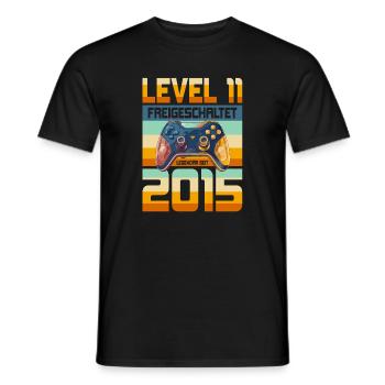 11. Geburtstag Junge Mädchen 2015 Gaming Level 11 - Männer T-Shirt - Schwarz - Vorne - AI Model Male 178 light (178cm)