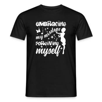 Accepter mes faux pas – me pardonner l’amour de soi - T-shirt homme - noir - Devant - AI Model Male 178 light (178cm)