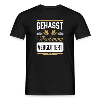 Gehasst VerdammT Vergottet - Männer T-Shirt - Schwarz - Vorne - AI Model Male 178 light (178cm)
