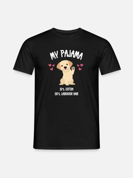 Süßer Labrador-Pyjamahund - Männer T-Shirt - Schwarz
