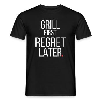 Grill : premier regret, puis barbecue drôle - T-shirt homme - noir - Devant - AI Model Male 178 light (178cm)