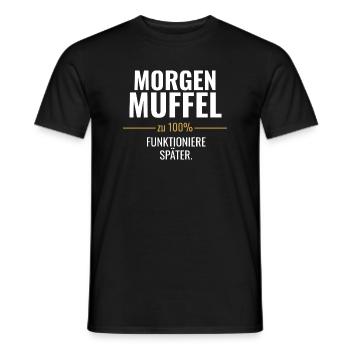 Morgenmuffel – Zu 100% funktioniere später - Männer T-Shirt - Schwarz - Vorne - AI Model Male 178 light (178cm)