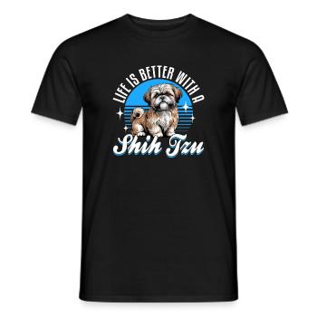 Shih Tzu Dog Breed - Men's T-Shirt - black - Front - AI Model Male 178 light (178cm)