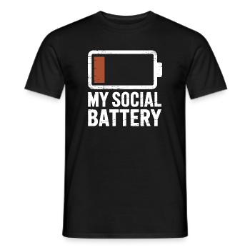 Social Battery Introvert Dead Battery Battery - Men's T-Shirt - black - Front - AI Model Male 178 light (178cm)