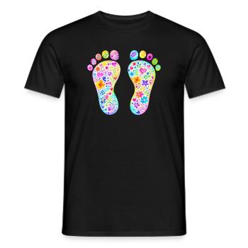 Baby Füße aus Blumen- personalisierbar - Männer T-Shirt - Schwarz - Vorne - AI Model Male 178 light (178cm)