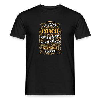 Cadeau Super Coach Citation Vintage - T-shirt homme - noir - Devant - AI Model Male 178 light (178cm)