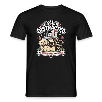 Leicht Ablenkt Von Briefkästen Und Hunden - Männer T-Shirt - Schwarz - Vorne - AI Model Male 178 light (178cm)